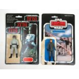 A Star Wars Return of the Jedi figure 'AT-ST Driver' together with 'AT-AT Commander' and card backs