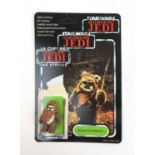 A Star Wars Return of the Jedi figure 'Wicket W.Warrick' with card back