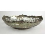 A 19th century continental white metal pierced bowl stamped '833'. Approx weight 233g