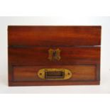 An 18th century mahogany apothecary box by Thompson & Capper of Liverpool, the interior with