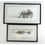 Gary Hodges (b. 1954)Two limited edition prints, 'Hippo' 232/950 and 'Joy' 460/1250signed65 cm x