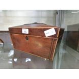 A Georgian mahogany part tea caddy (A/F)