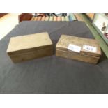 Two silver hallmarked cigarette boxes. Each 14cm wide