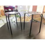 A pair of PVC seated stools