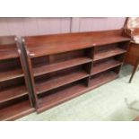 An early 20th century mahogany low level bookcase with adjustable shelves