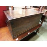 A 19th century stained pine travelling trunk