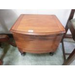 A 19th century mahogany bow front step commode