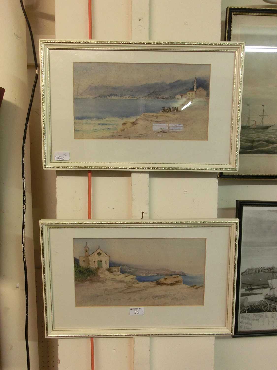 Two framed and glazed watercolours of coastal scenes