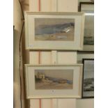 Two framed and glazed watercolours of coastal scenes