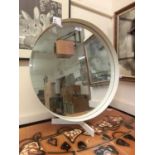 A mid-20th century design white metal circular dressing table mirrorMirror diameter: 51cmTotal