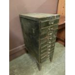 A metalwork ten drawer cabinet