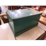 A green painted pine tool chest