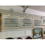 A set of three late Victorian gilt framed and glazed hunting prints