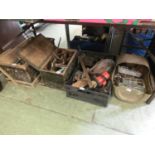 A large quantity of hand tools, bolts, clamps, etc