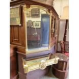 A mirrored gilt console wall mounted table with matching over mantle mirror