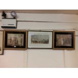 Three framed and glazed prints to include The National Gallery, an interior scene, and a horse