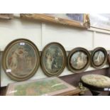 A set of four oval framed and glazed prints of Venus etc.