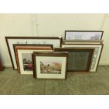 A collection of framed and glazed prints to include limited edition dogs, Quintin Blake, etc