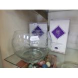 A boxed Edinburgh crystal decanter together with a boxed set of Edinburgh crystal glasses and a