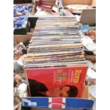 A tray containing a large quantity of LPs by various artists to include Showaddywaddy, Elvis