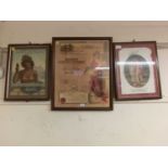 Three framed and glazed early 20th century advertising posters