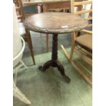 An early 20th century carved top single pedestal table (A/F)