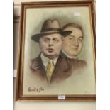A framed oil on board of 'Harold And Jim' signed bottom right