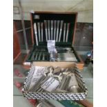A Viner's Studio stainless steel canteen of flatware together with a quantity of matching loose