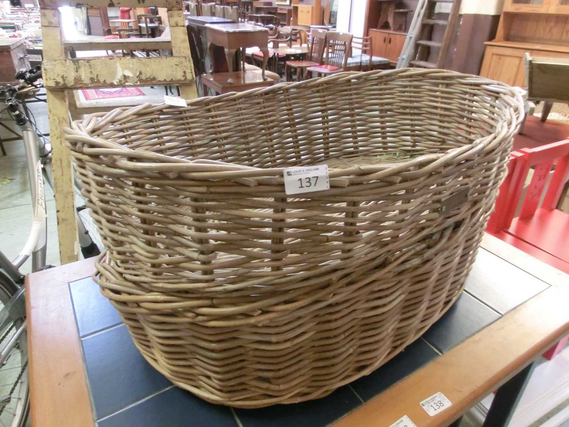 Two wicker dog baskets