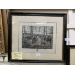 A framed and glazed print of 'The French Napoleonic Light Cavalry' after Messonier