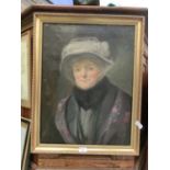 An early 20th century oil on canvas of elderly lady