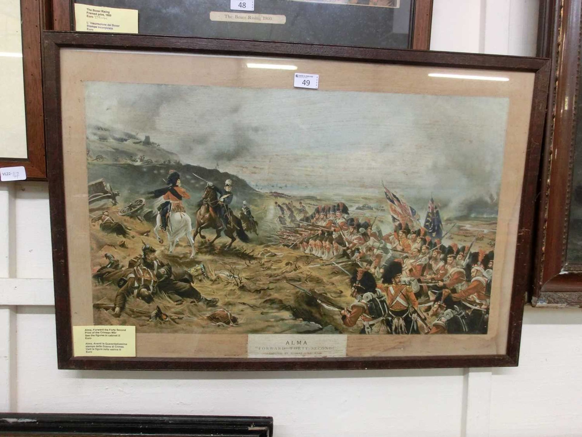 A framed and glazed print of Crimean War after Robert Gibb