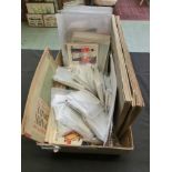 A carton containing trade cards, postcards, etc