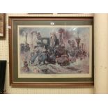 A framed and glazed limited edition Terence Cuneo print no.206/850 with blind stamp titled 'The