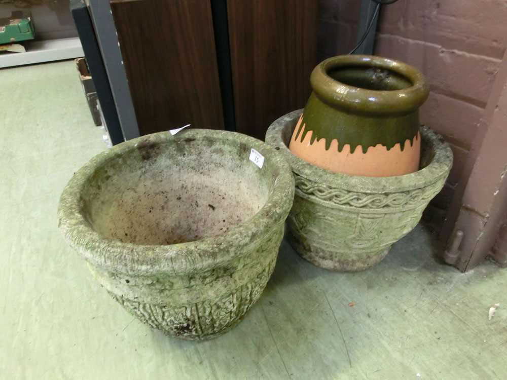 Three garden pots