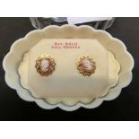A pair of 9ct gold cameo earrings