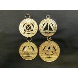 Four gilt metal Mason medals