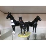 A Royal Doulton Shetland Pony from 'The Horse And Pony Collection' together with a Beswick black