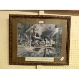 A framed and glazed Terrence Cuneo print titled 'Castles At Tyseley'