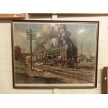 A framed and glazed Terrence Cuneo print titled 'Evening Star-The End Of An Era'