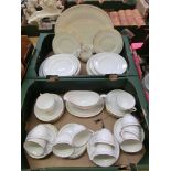 Two trays of Royal Worcester tableware to include plates, cups, saucers, plates etc.