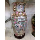 A large oriental twin handled vase