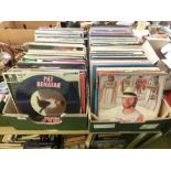 Two trays of LPs by various artists