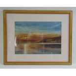 Paul Kenton (British, contemporary) 'Saunton Sunset' watercolour signed 51 cm x 36 cm