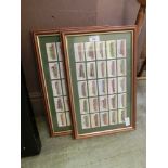 Two framed and glazed cigarette card displays of locomotives