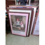 Five large framed prints