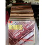 A PVC tray containing a quantity of LPs by various artists to include The Beatles
