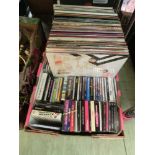 A tray of LPs and CDs by various artists