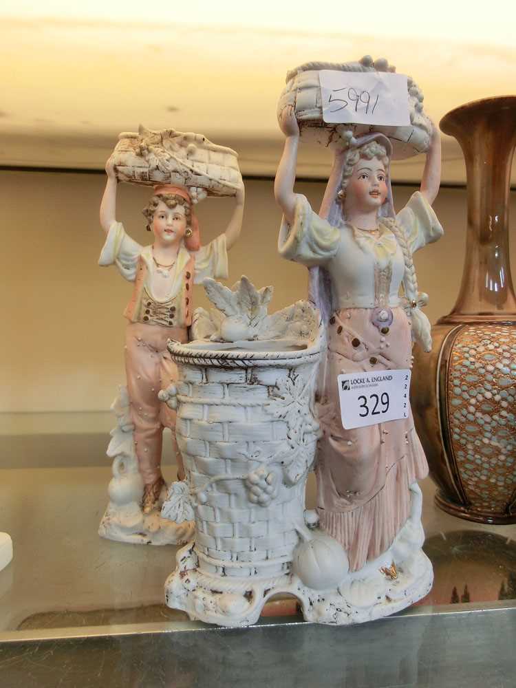 Two German ceramic figural vases