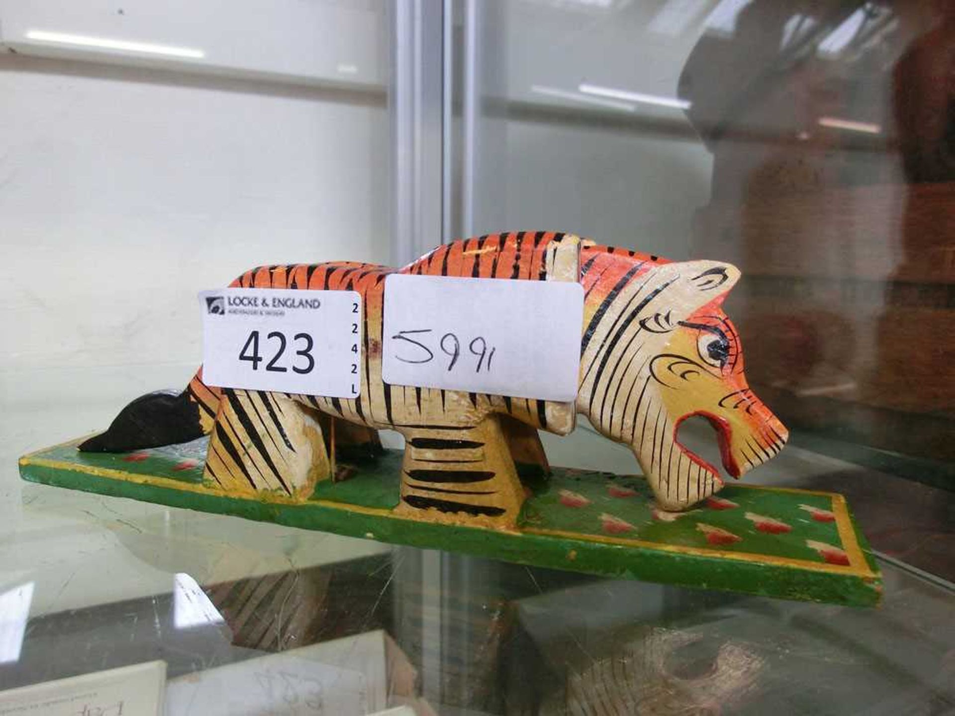 An early 20th century child's tiger toy